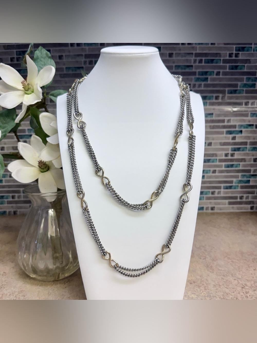 Vintage Banana Republic XL Infinity necklace